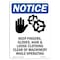 Signmission OSHA Notice Sign, Keep Fingers Gloves With Symbol, 10in X 7in Rigid Plastic, 7" W, 10" H, Portrait OS-NS-P-710-V-13806 - alternate 1
